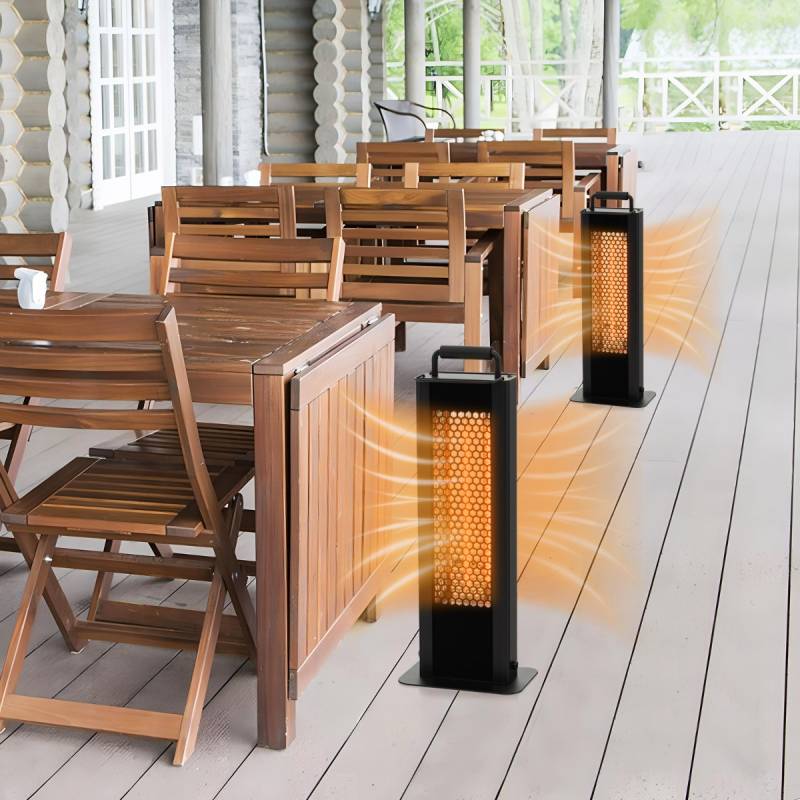 1200W Standheizstrahler mit Kipp- & Überhitzungsschutz Elektroheizer aus Alu Terrassenheizer wasserdicht von Costway