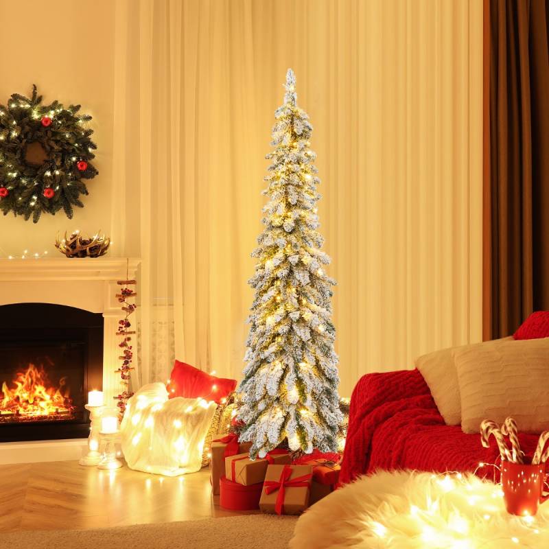 150 cm Hoher künstlicher Weihnachtsbaum mit 334 PVC-Astspitzen 150 LED-Lichtern von Costway