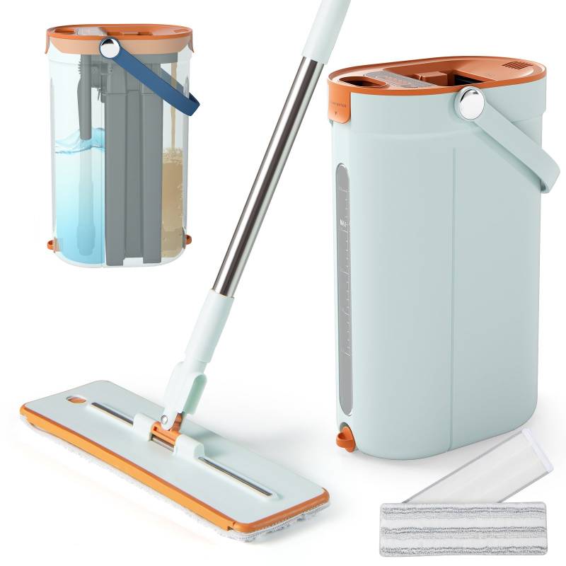2,4L Wischmopp & Eimersystem mit Auswringfunktion & 2 Waschbaren Mikrofaser-Pads Grün 2,4L Wischmopp & Eimersystem mit Auswringfunktion & 2 Waschbaren Mikrofaser-Pads Grün von Costway