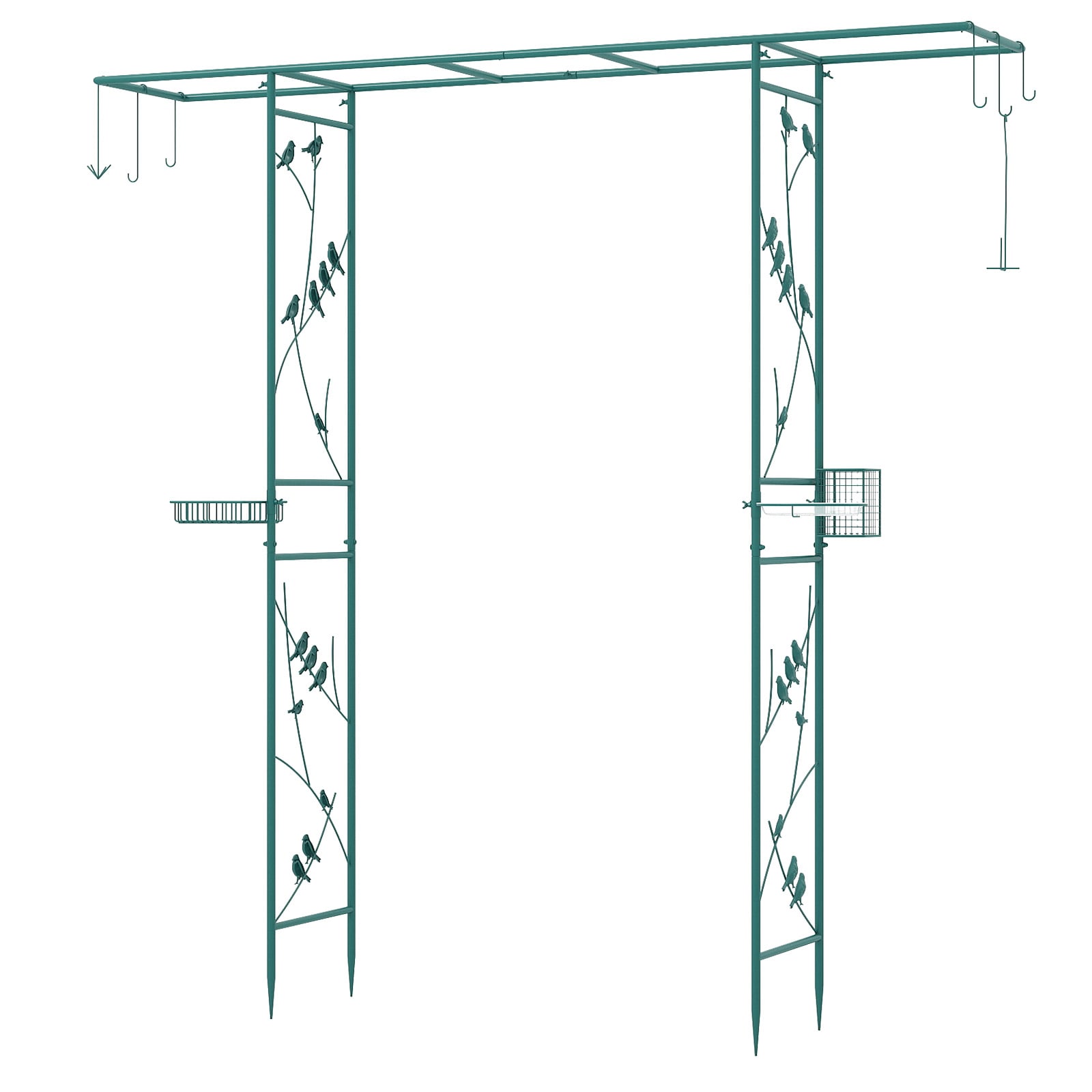 213 cm Gartenlauben-Futterstation robuster Gartenbogen mit Wasserschale Gittertablett Fettfutterspender Grün 213 cm Gartenlauben-Futterstation robuster Gartenbogen mit Wasserschale Gittertablett Fettfutterspender Grün von Costway