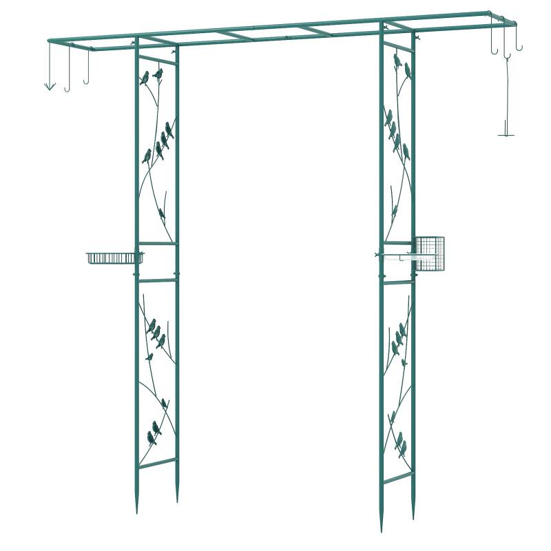 213 cm Gartenlauben-Futterstation robuster Gartenbogen mit Wasserschale Gittertablett Fettfutterspender Grün 213 cm Gartenlauben-Futterstation robuster Gartenbogen mit Wasserschale Gittertablett Fettfutterspender Grün von Costway