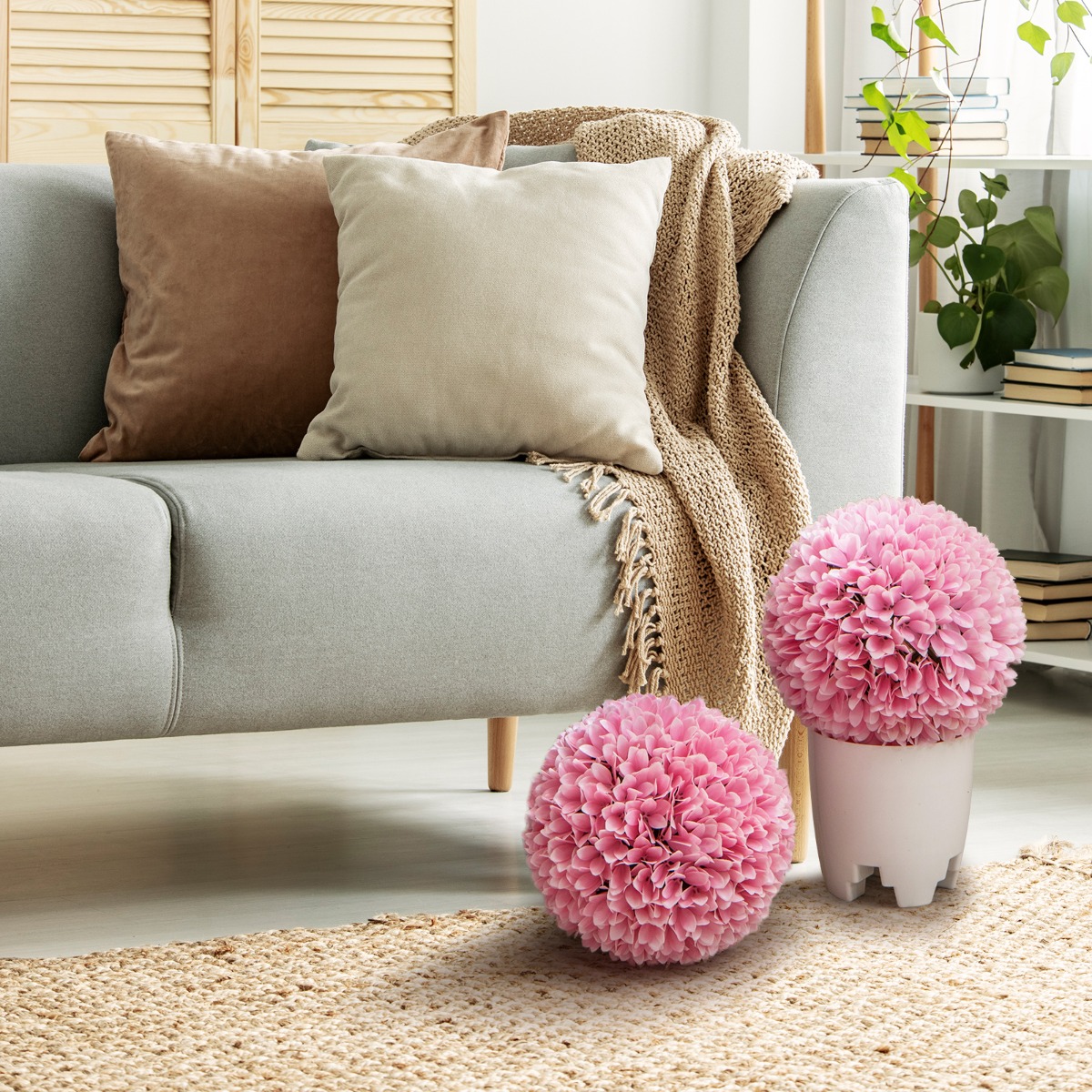 2er Buchsbaumkugel UV-beständige Dekokugeln Formschnitt Kunstpflanze Dekopflanze Ø28 cm Rosa 2er Buchsbaumkugel UV-beständige Dekokugeln Formschnitt Kunstpflanze Dekopflanze Ø28 cm Rosa von Costway