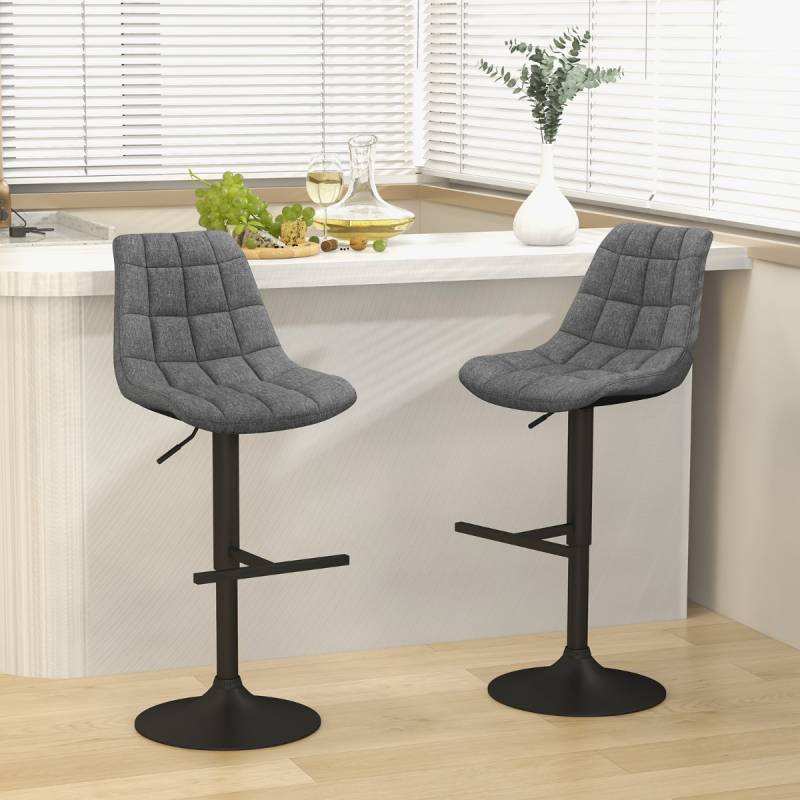 2er Set Barhocker Barstuhl Küchenstuhl 360° drehbar & höhenverstellbar Bistrohocker Grau von Costway