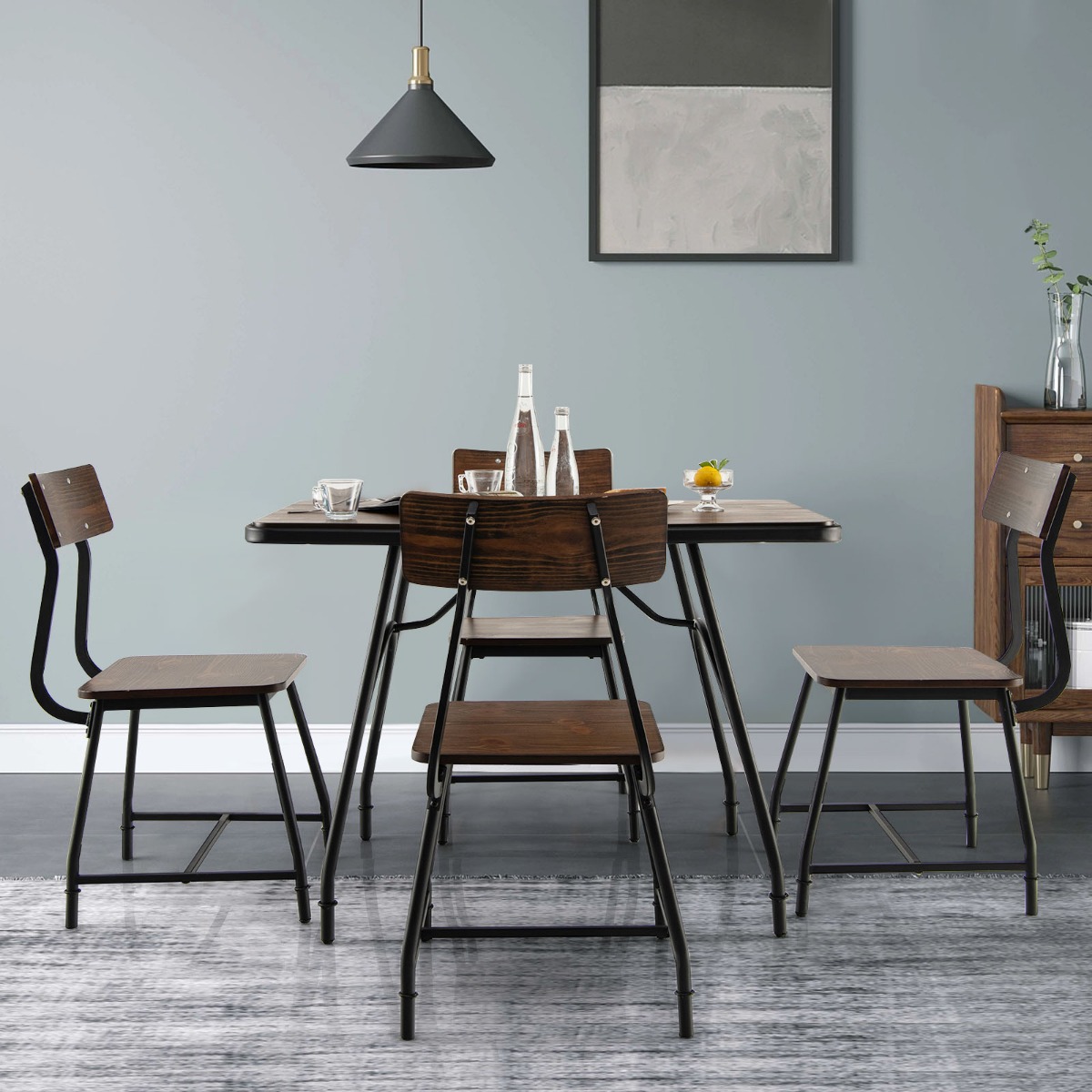 2er Set Esszimmerstühle Küchenstühle mit Rückenlehne Braun 2er Set Esszimmerstühle Küchenstühle mit Rückenlehne Braun von Costway