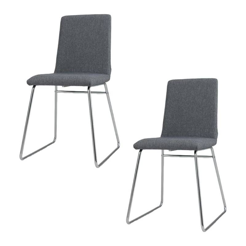 2er Set Esszimmerstühle mit Klappbarer Rückenlehne & Metallrahmen Gepolsterter Küchenstuhl von Costway