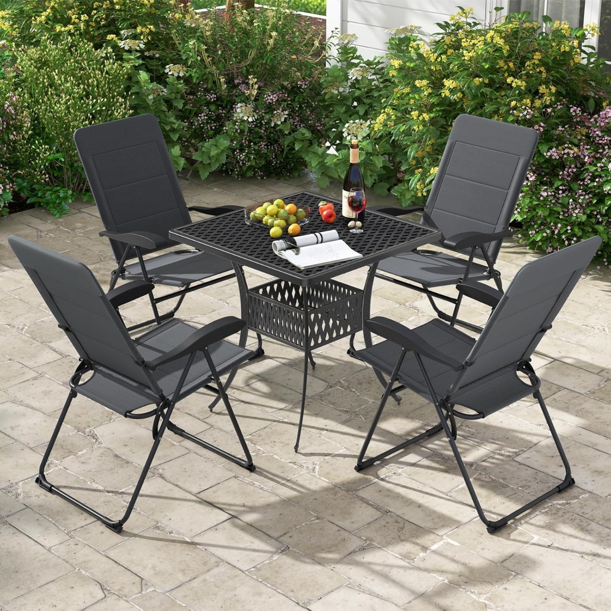 2er Set Gartenstühle mit 7-fach Verstellbarer Rückenlehne Klappstühle Balkonstühle Grau 2er Set Gartenstühle mit 7-fach Verstellbarer Rückenlehne Klappstühle Balkonstühle Grau von Costway