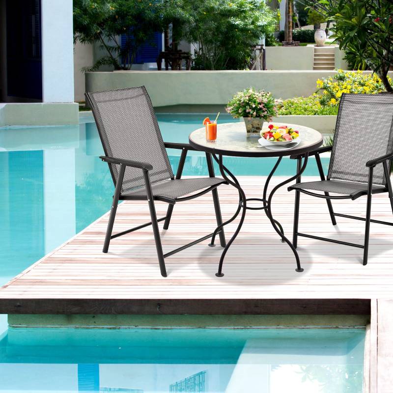 2er Set Gartenstuhl Klappstuhl Terrassenstuhl für Campingausflüge Campingstuhl klappbar Grau von Costway