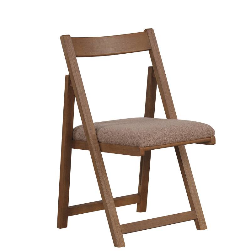 2er Set Holz Klappstühle mit Kissen Armless Stapelbare Esszimmerstühle Gepolsterte Stühle Walnuss von Costway