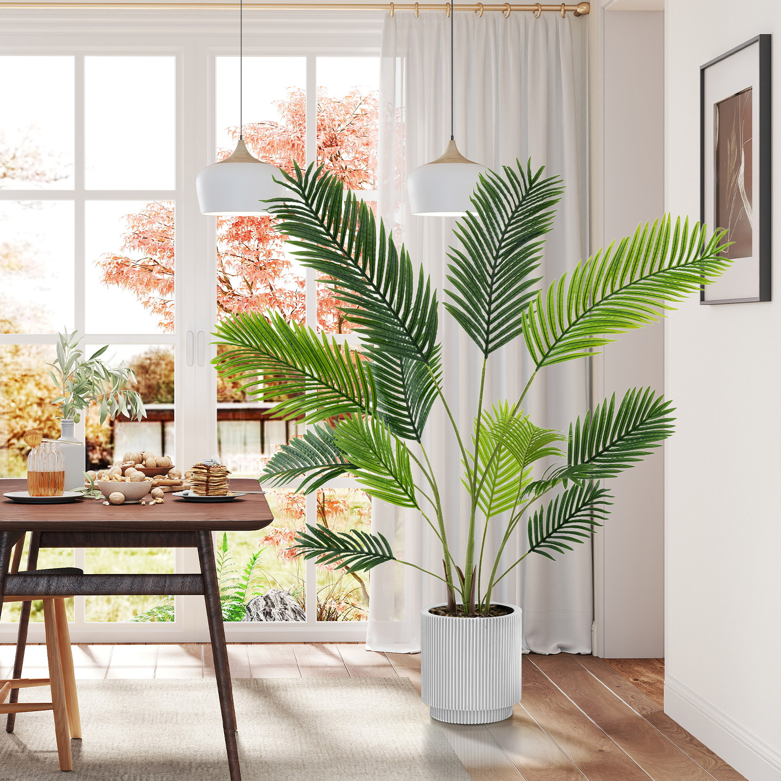 2er Set Künstliche Areca Palme 140 cm Kunstpflanze im Topf Kunstpalme mit Blättern Grün 2er Set Künstliche Areca Palme 140 cm Kunstpflanze im Topf Kunstpalme mit Blättern Grün von Costway