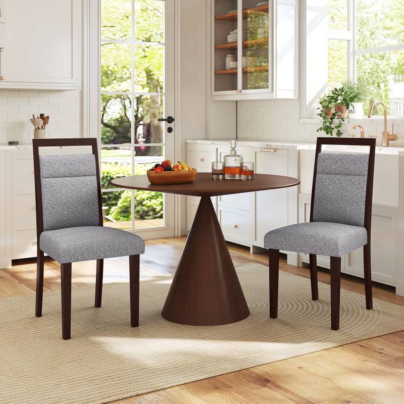 2er-Set gepolstertes Esszimmerstühle Küchenstuhl mit gepolstertem Sitz & neigbarer Rückenlehne Grau 2er-Set gepolstertes Esszimmerstühle Küchenstuhl mit gepolstertem Sitz & neigbarer Rückenlehne Grau von Costway