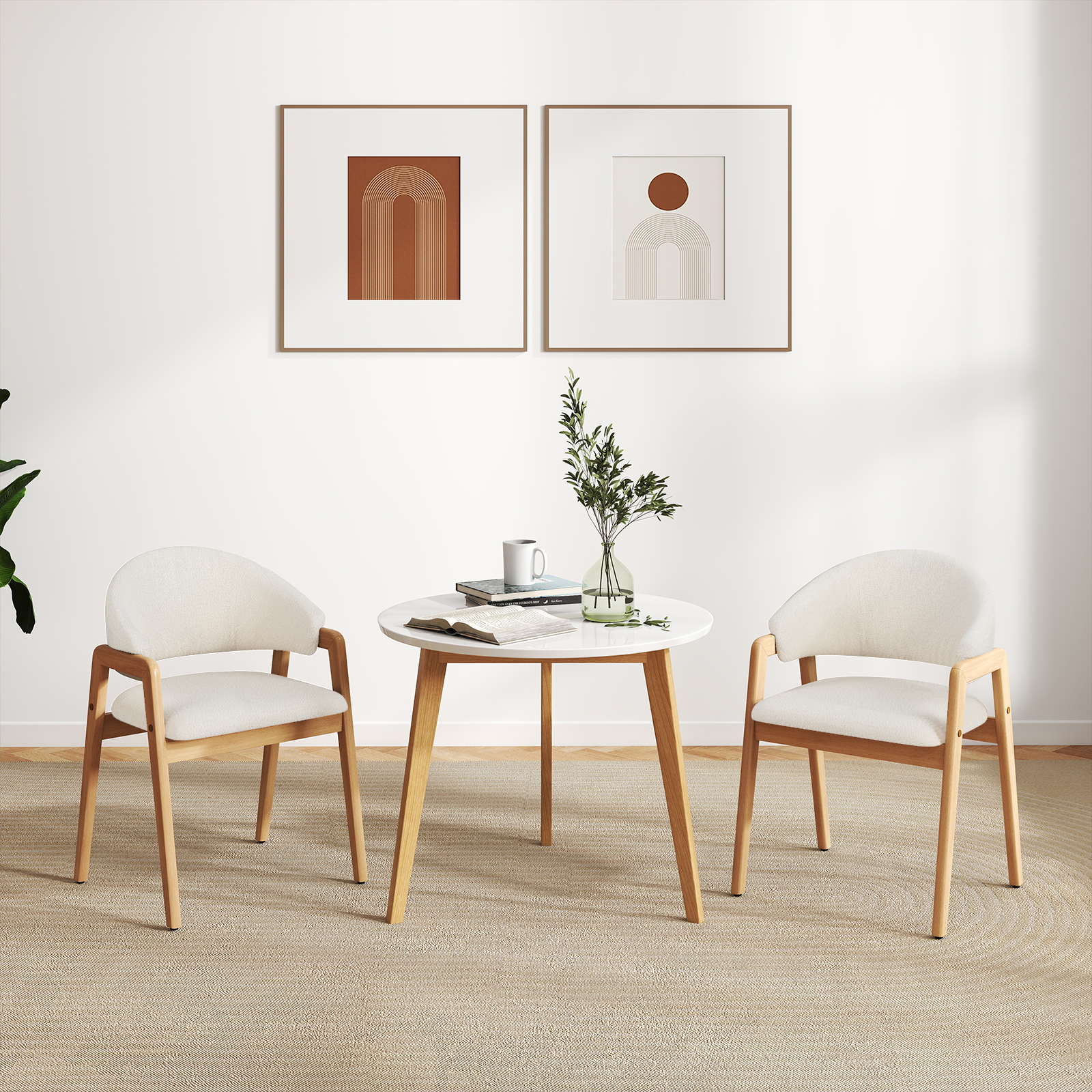 2er-Set modernes Esszimmerstühle Küchenstühle mit gepolstertem Sitz & ergonomischer Rückenlehne Weiß 2er-Set modernes Esszimmerstühle Küchenstühle mit gepolstertem Sitz & ergonomischer Rückenlehne Weiß von Costway