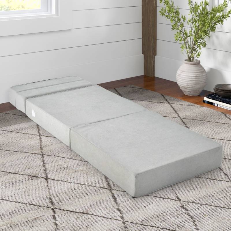 3 in 1 Klappbares Schlafsofa mit Waschbarem Bezug Extra Dick Schaumstoff (15cm) Grau von Costway