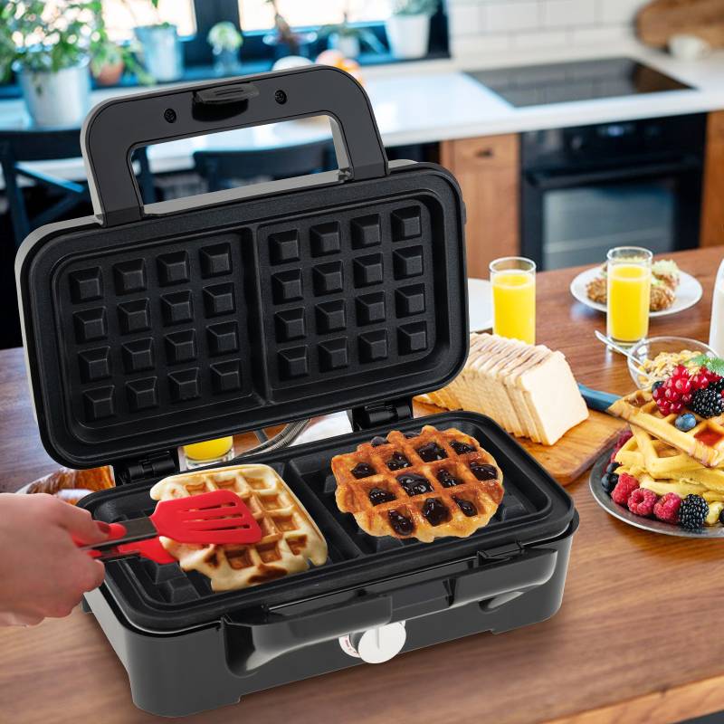 3-in-1 Waffeleisen & Panini-Presse & Sandwichtoaster Tragbarer Elektrischer Sandwichmaker von Costway
