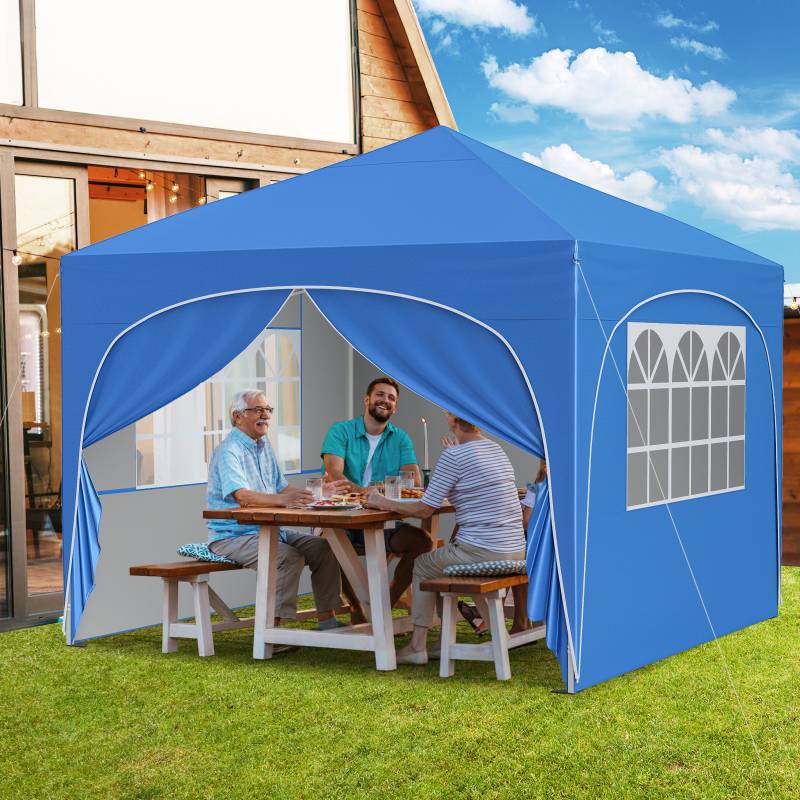 3 x 3 M Pavillon mit 4 abnehmbaren Seitenwänden Gartenzelt inkl. Rolltasche 8 Heringe 4 Anker Blau 3 x 3 M Pavillon mit 4 abnehmbaren Seitenwänden Gartenzelt inkl. Rolltasche 8 Heringe 4 Anker Blau von Costway