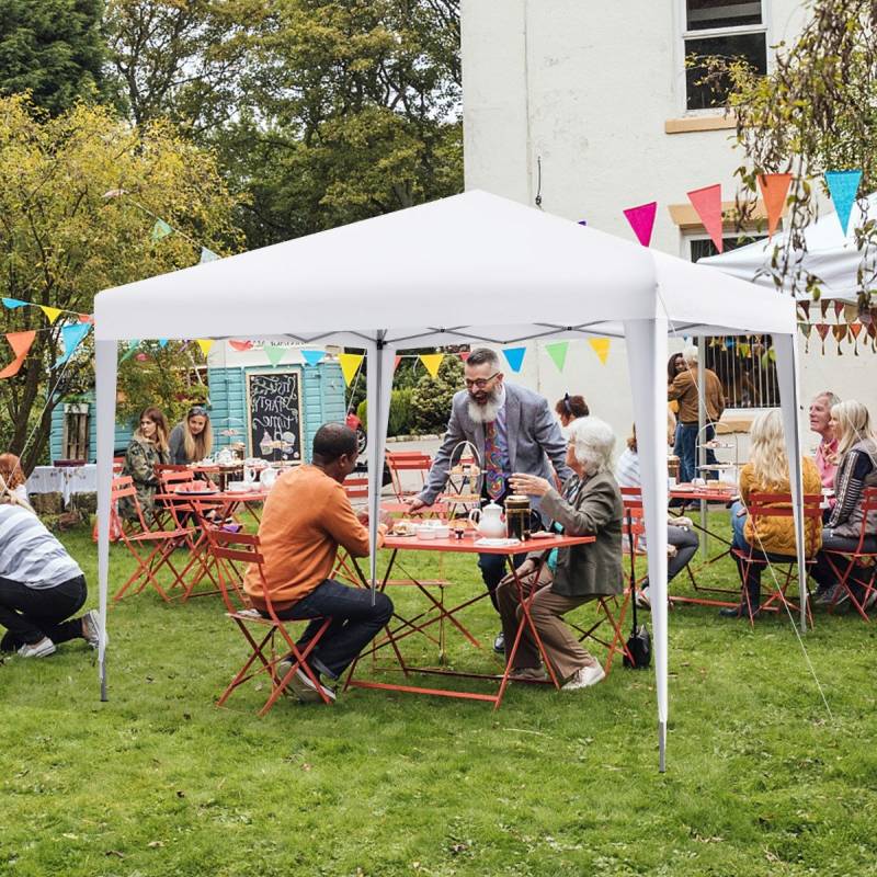 3 x 3 m Pop-Up Pavillon Strandzelt für den Außenbereich Weiß von Costway