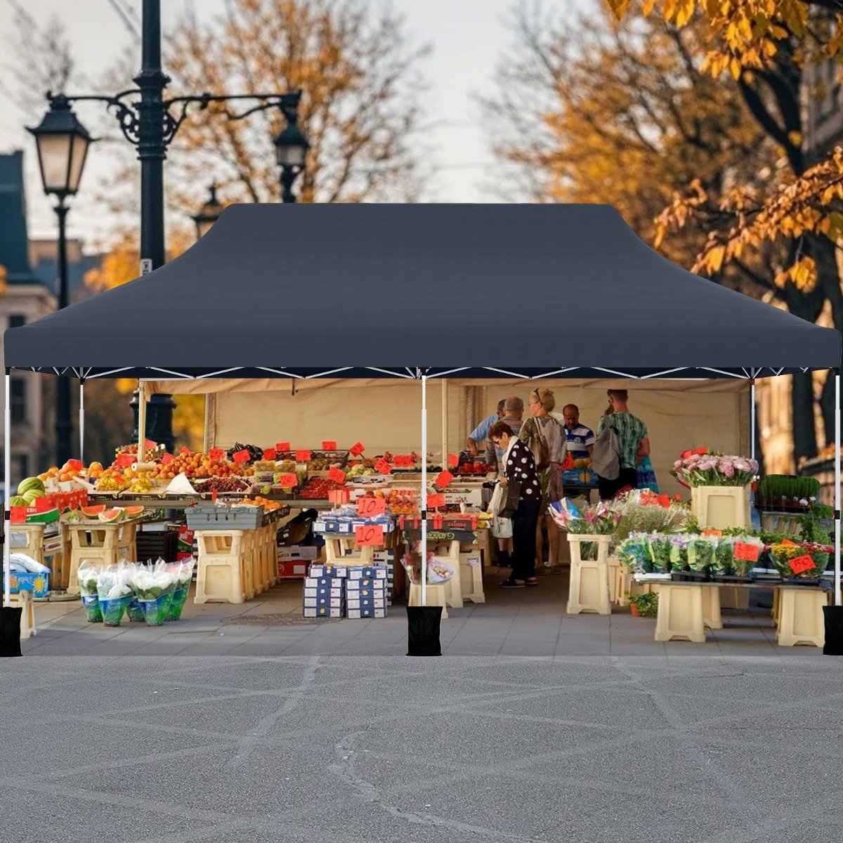 300 x 600 cm großes Pop-up-Überdachungszelt klappbares Eventzelt mit Tragetasche von Costway