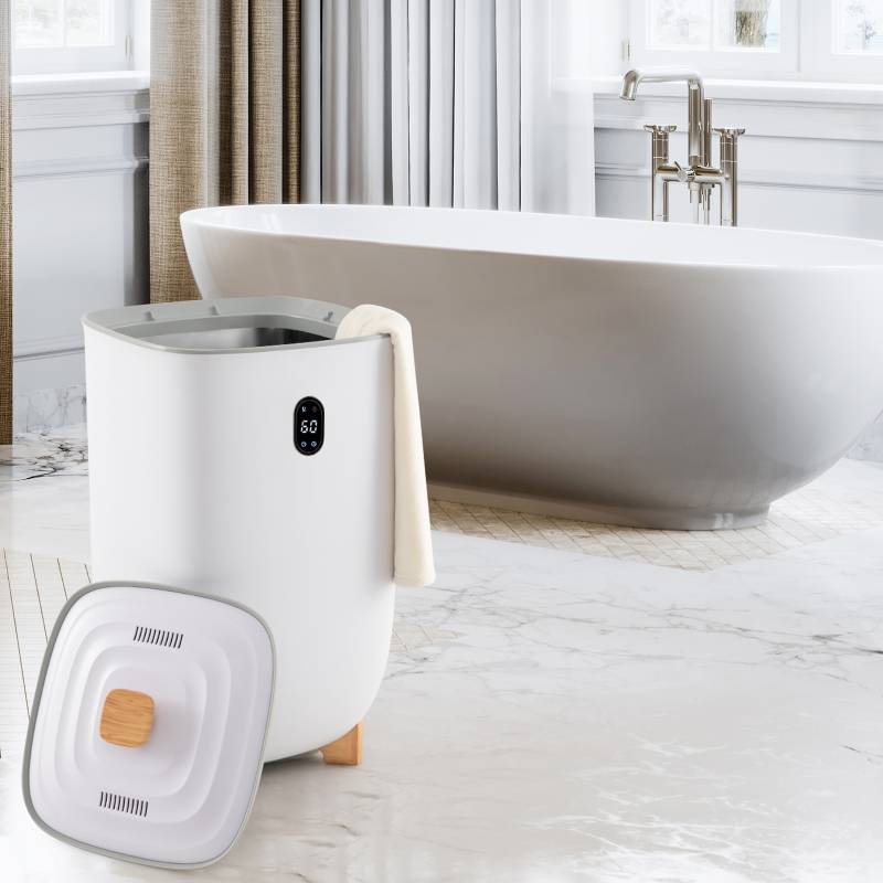 35L Großer Handtuchwärmer mit Timer Elektrischer Handtuchtrockner Deckenwärmer Weiß von Costway