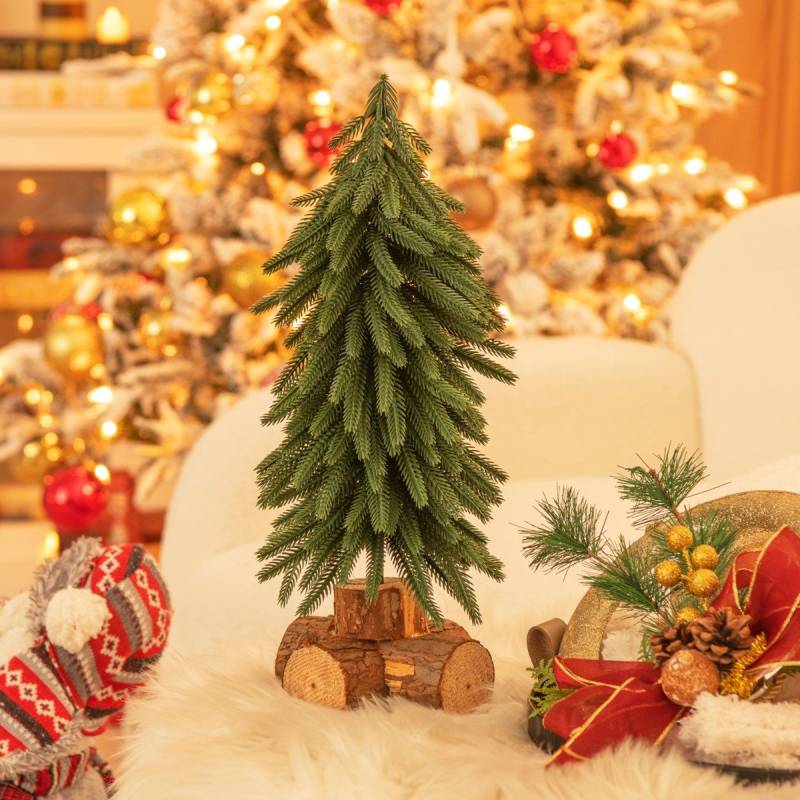 40 cm Hoher Tisch-Weihnachtsbaum Künstlicher Christbaum mit 200 Zweigspitzen von Costway