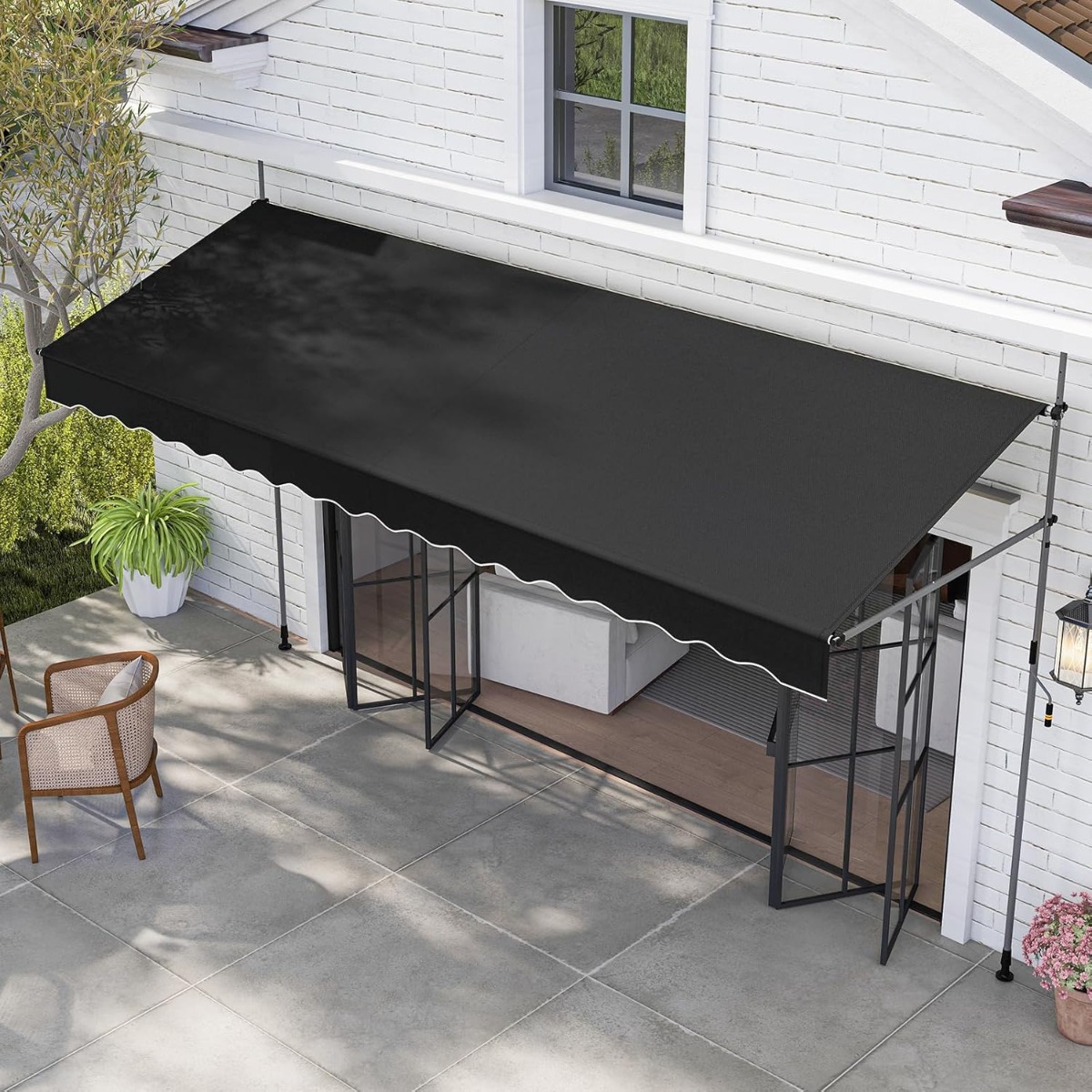 400 cm Balkonmarkise ohne Bohren mit Handkurbel Höhenverstellbare & Klemmmarkise Schwarz 400 cm Balkonmarkise ohne Bohren mit Handkurbel Höhenverstellbare & Klemmmarkise Schwarz von Costway