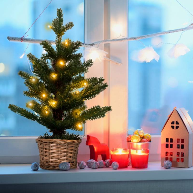 48cm kleiner Weihnachtsbaum beleuchteter Mini Weihnachtsbaum Christbaum für Haus Büro von Costway
