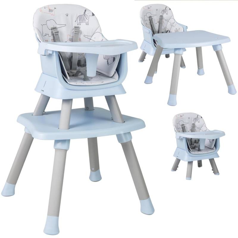 6-in-1 Babyhochstuhl Hochstuhl & Essstuhl & Lerntisch Babystuhl Kombihochstuhl Blau von Costway