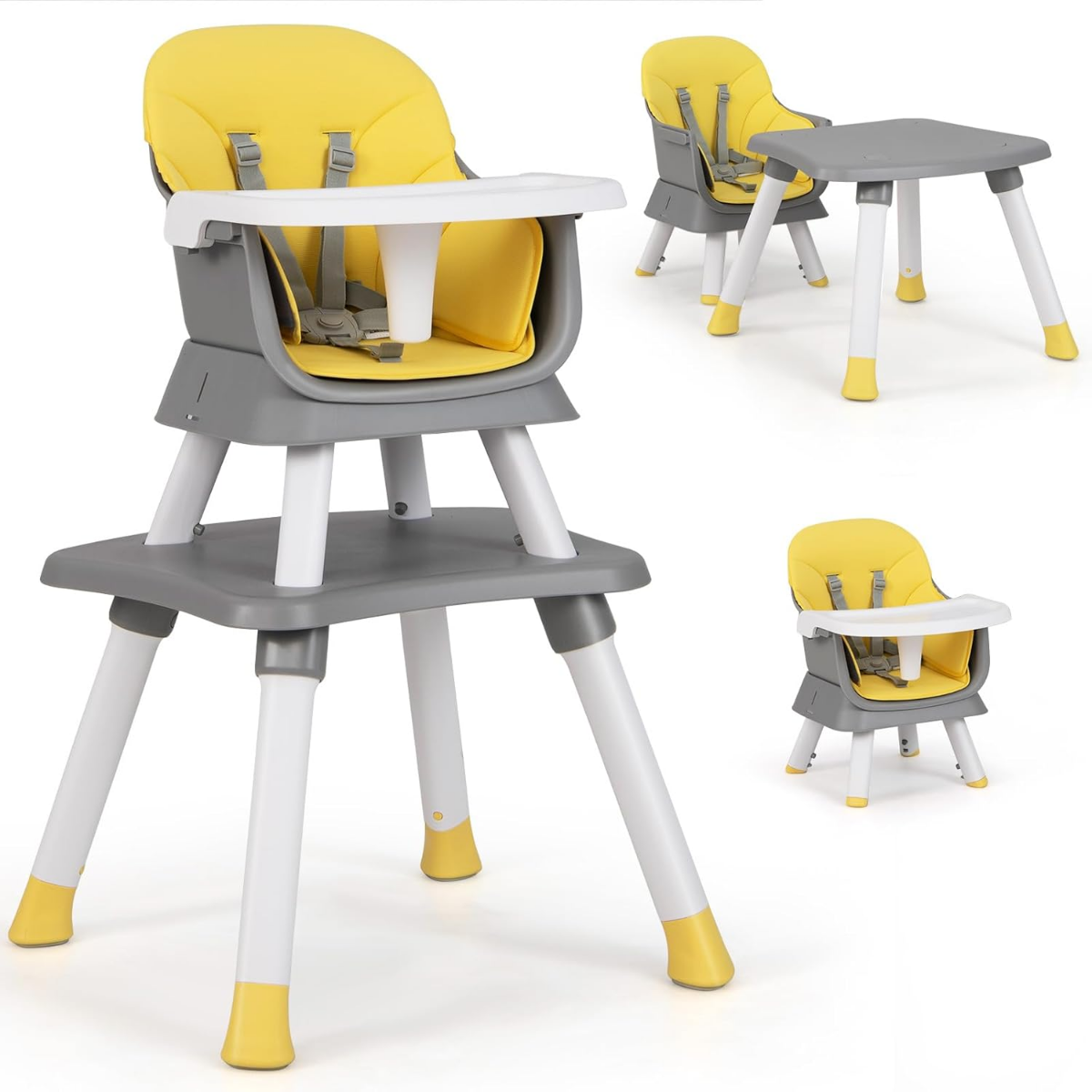 6-in-1 Babyhochstuhl Hochstuhl & Essstuhl & Lerntisch Babystuhl Kombihochstuhl Gelb 6-in-1 Babyhochstuhl Hochstuhl & Essstuhl & Lerntisch Babystuhl Kombihochstuhl Gelb von Costway