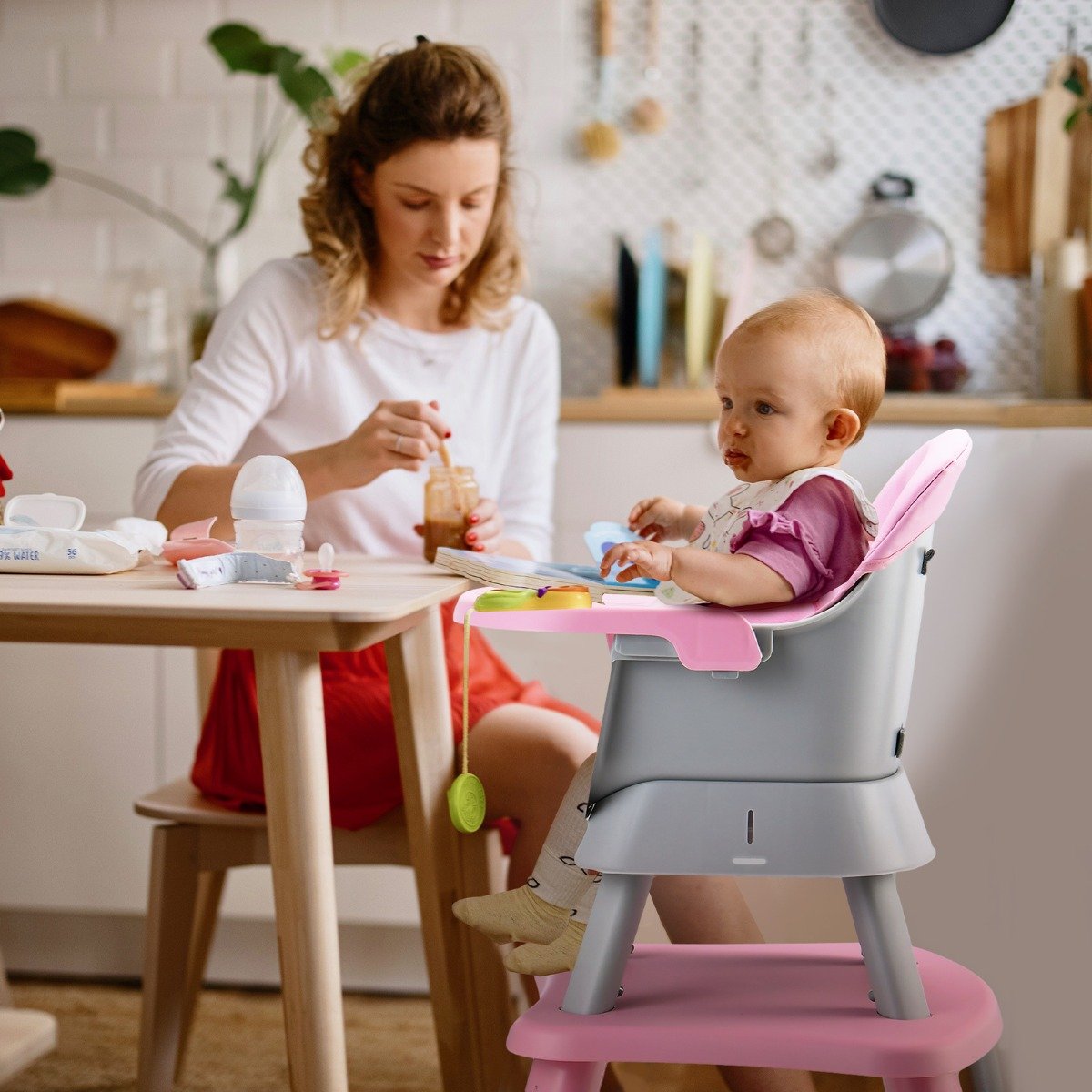 6-in-1 Babyhochstuhl Hochstuhl & Essstuhl & Lerntisch & Bausteintisch 58 x 58 x 98 cm Rosa 6-in-1 Babyhochstuhl Hochstuhl & Essstuhl & Lerntisch & Bausteintisch 58 x 58 x 98 cm Rosa von Costway