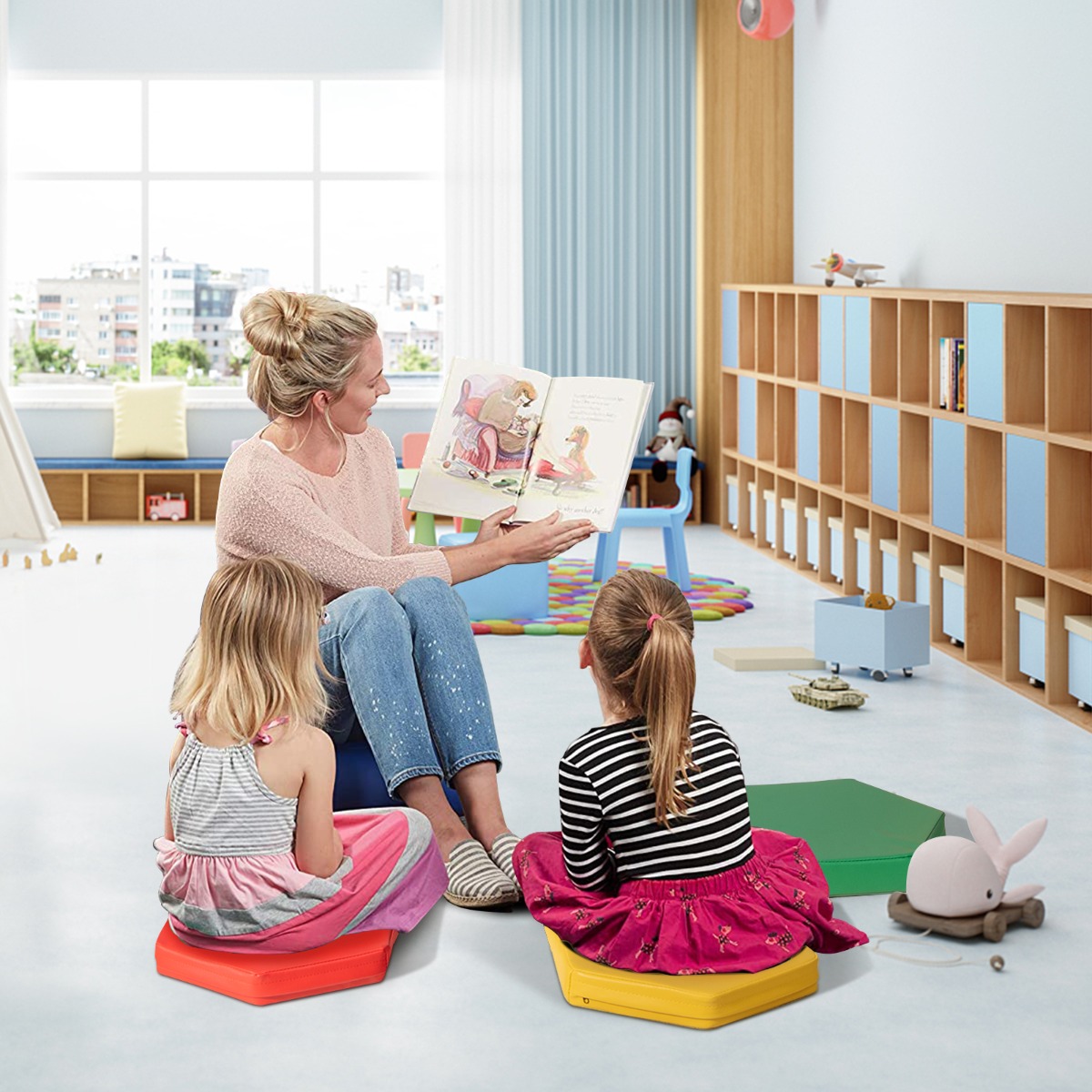 6er Set Kinder Stuhlkissen mit Griff & Reißverschluss Sitzkissen Sitzerhöhung Hauptkissen Bunt 6er Set Kinder Stuhlkissen mit Griff & Reißverschluss Sitzkissen Sitzerhöhung Hauptkissen Bunt von Costway