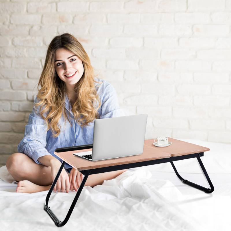 Arbeitstisch Laptoptisch Notebooktisch Betttisch Betttablett Tisch Faltbar Lapdecks Schwarz von Costway