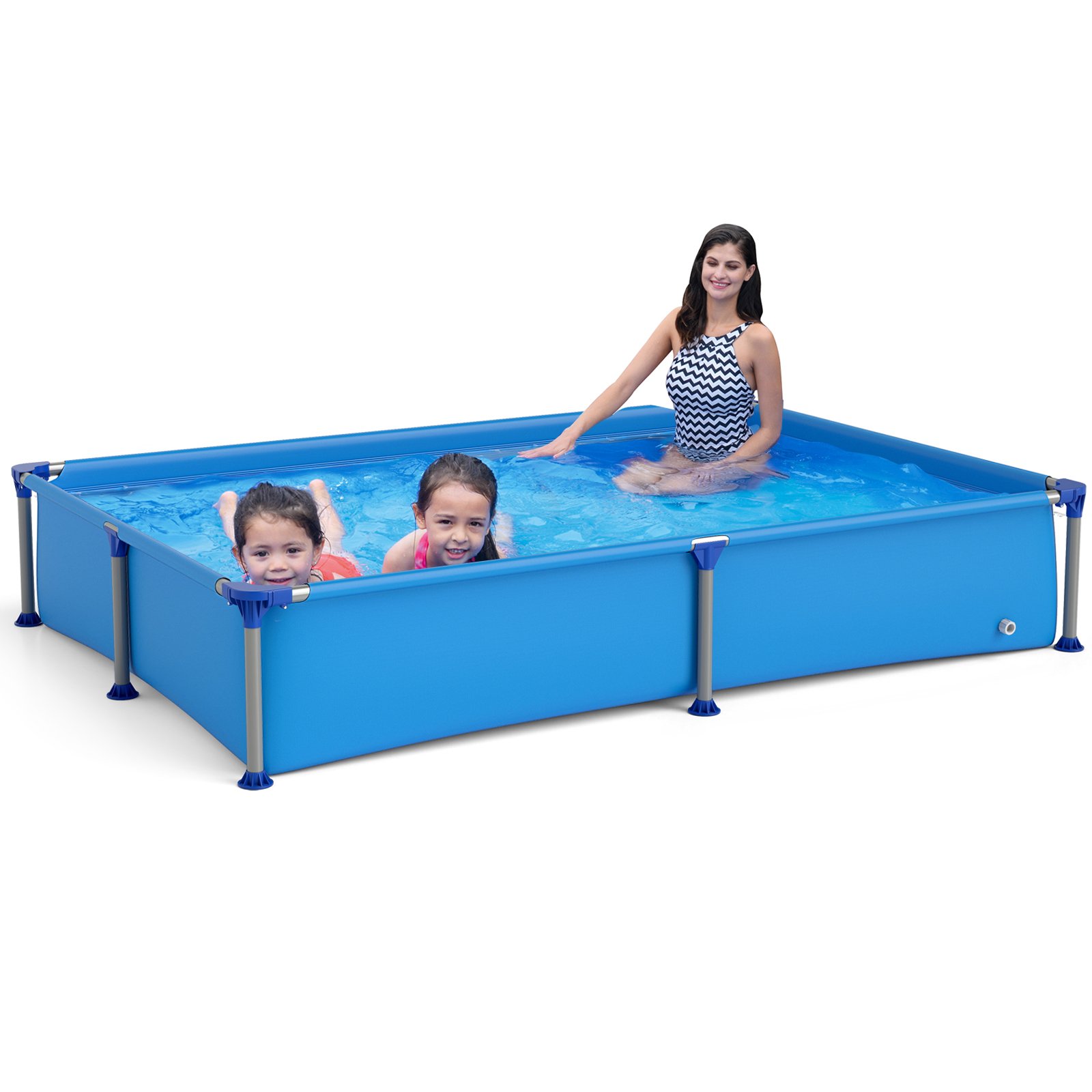 Aufstellpool Rechteckiger Outdoor-Pool für Kinder ab 3 Jahren mit Metallrahmen für Hof 228 M x 159 M x 42 CM Aufstellpool Rechteckiger Outdoor-Pool für Kinder ab 3 Jahren mit Metallrahmen für Hof 228 M x 159 M x 42 CM von Costway