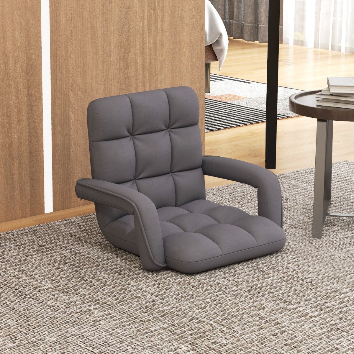 Bodenstuhl mit Verstellbarer Rückenlehne & Gepolstertem Sitz Bondensofa Relaxsessel Bodenstuhl mit Verstellbarer Rückenlehne & Gepolstertem Sitz Bondensofa Relaxsessel von Costway