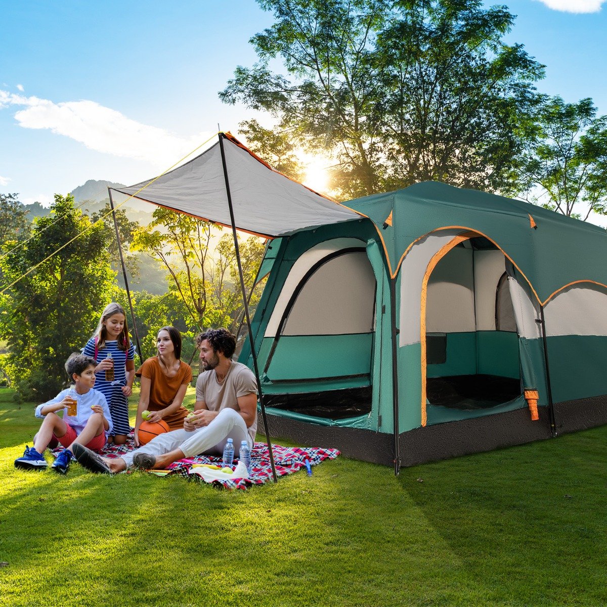 Campingzelt für 6 Personen mit 2-Raum-Trennwand & Regenschutz & PE-Plane & Netzfenstern Campingzelt für 6 Personen mit 2-Raum-Trennwand & Regenschutz & PE-Plane & Netzfenstern von Costway