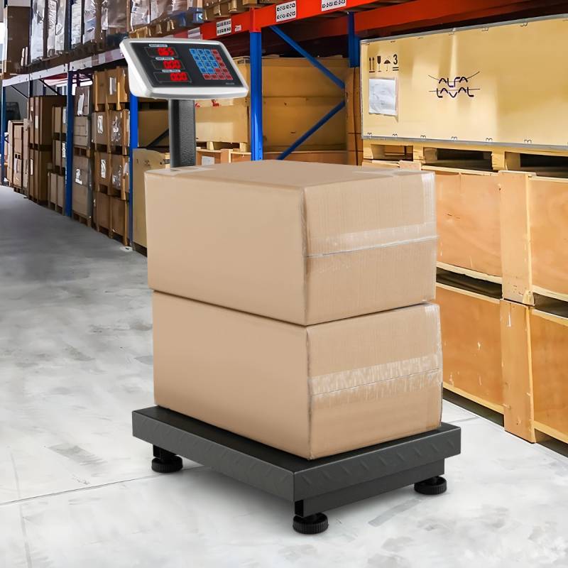 Digitale Plattformwaage 300kg / 50g Paketwaage mit Preisrechner LB/KG Multifunktionale Ladenwaage von Costway
