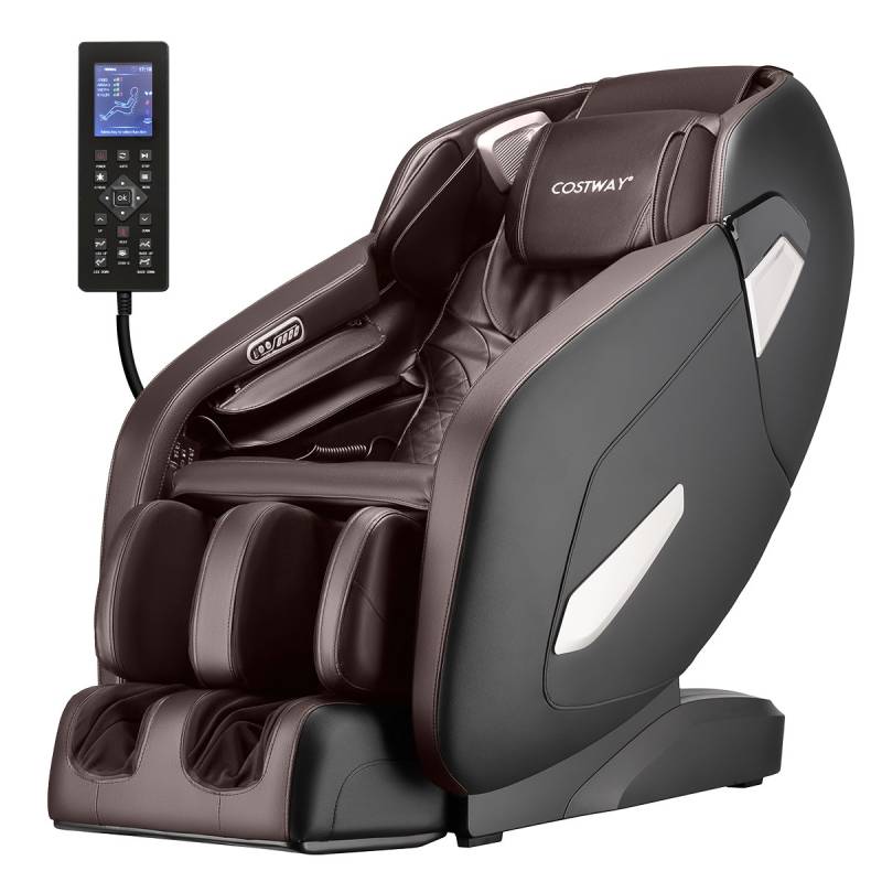Elektrischer Massagesessel verstellbarer Shiatsu-Sessel 143 x 77 x 111 cm Kaffee von Costway