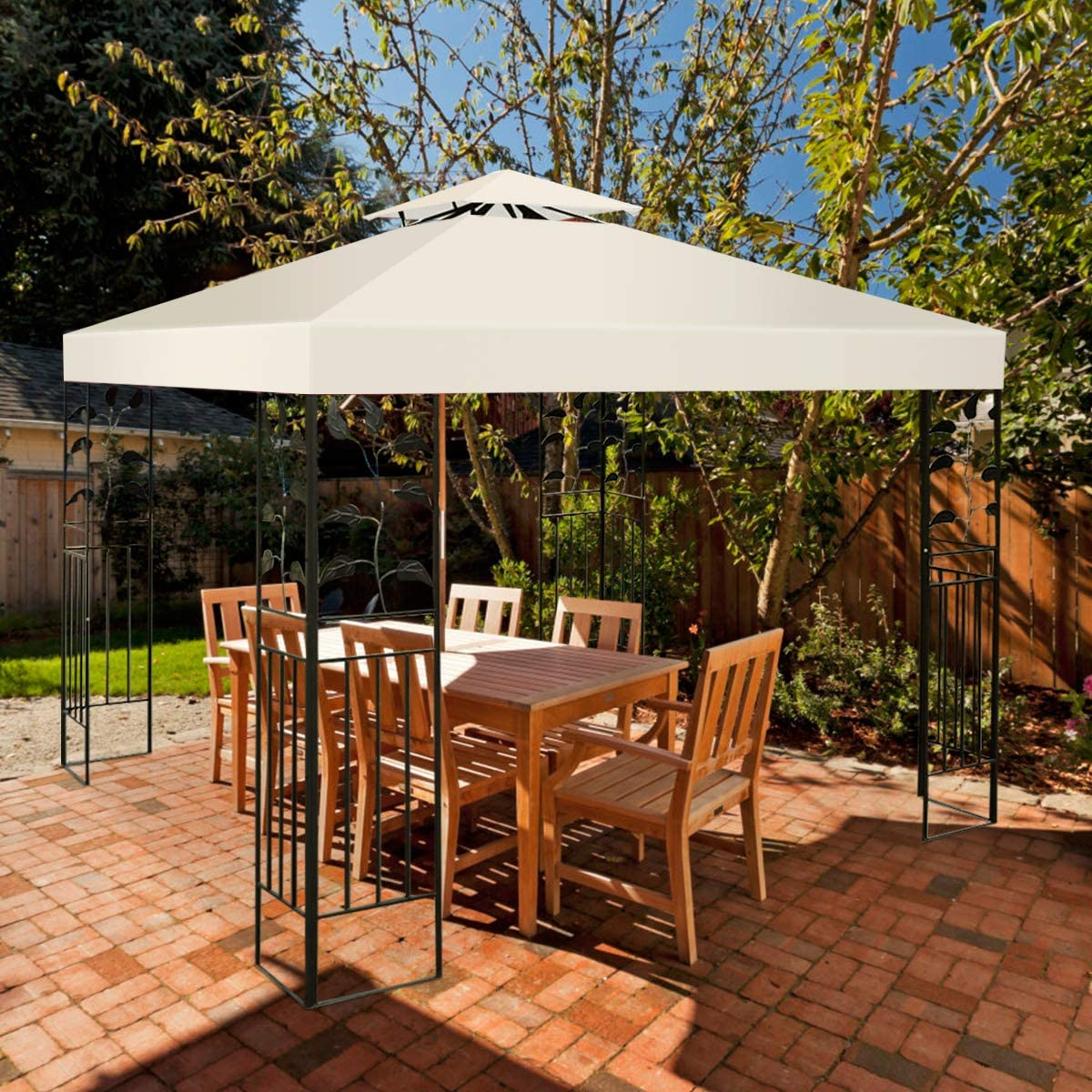 Ersatz-Oberabdeckung 300 x 300 cm Terrassenüberdachung für Doppelstöckigen Pavillon Beige Ersatz-Oberabdeckung 300 x 300 cm Terrassenüberdachung für Doppelstöckigen Pavillon Beige von Costway