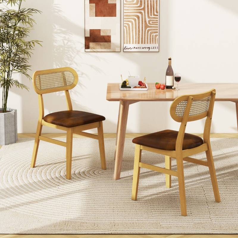 Esszimmerstühle aus Holz im 2er-Set Holzstühle für den Innenbereich mit gepolsterter Sitzfläche Rustikal Braun Esszimmerstühle aus Holz im 2er-Set Holzstühle für den Innenbereich mit gepolsterter Sitzfläche Rustikal Braun von Costway