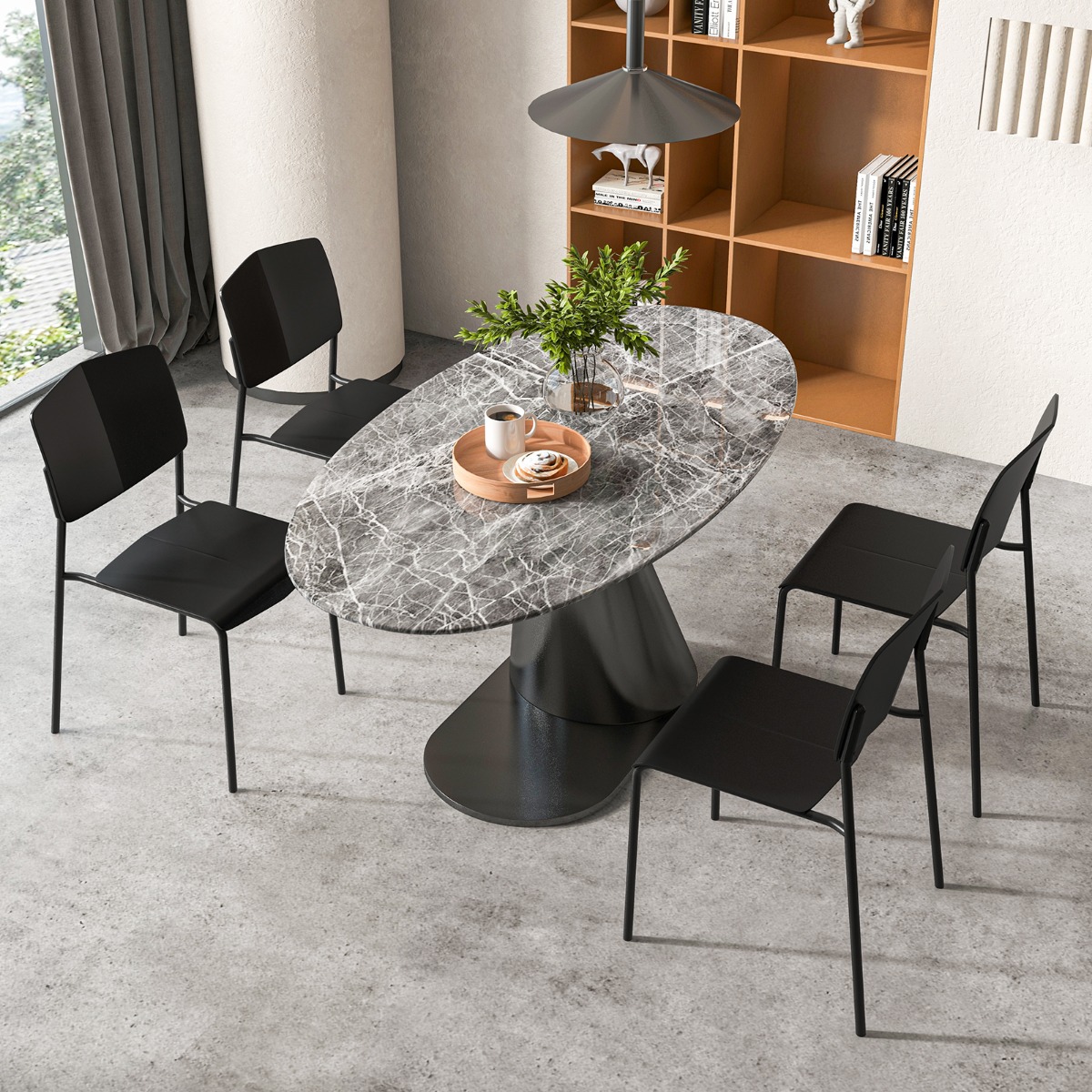 Esszimmerstuhl-Set aus 4 Stühlen Küchenstühle mit Rückenlehne stapelbare Küchensessel Schwarz Esszimmerstuhl-Set aus 4 Stühlen Küchenstühle mit Rückenlehne stapelbare Küchensessel Schwarz von Costway