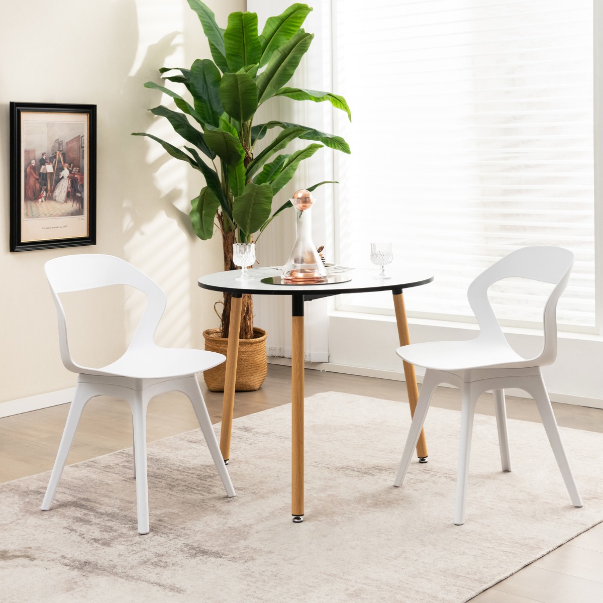 Esszimmerstuhl-Set mit 4 Stühlen Moderne Stühle Küchenstuhl-Set 48 x 54 x 81 cm Weiß von Costway