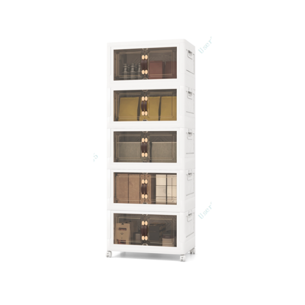 Faltbare Aufbewahrungsbox mit Deckel 316 L Boxen Aufbewahrung 5er Set Kunststoffbox stapelbar 169 x 59,9 x 37,5 cm Weiß von Costway