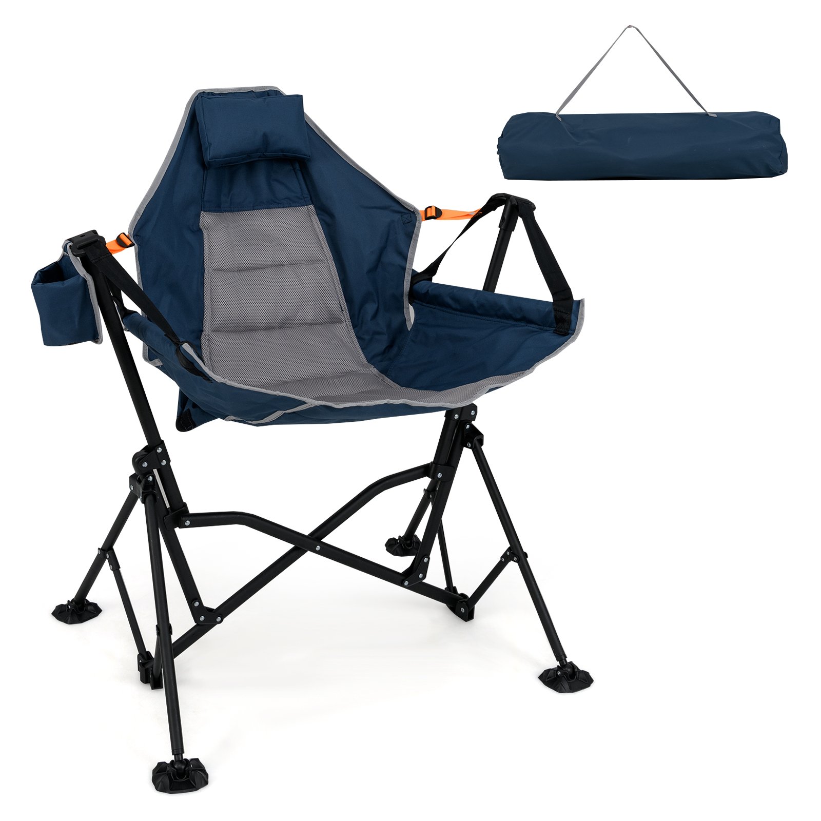Faltbarer Campingstuhl mit Verstellbarer Rückenlehne & Getränkehalter Klappstuhl Faltstuhl Blau Faltbarer Campingstuhl mit Verstellbarer Rückenlehne & Getränkehalter Klappstuhl Faltstuhl Blau von Costway