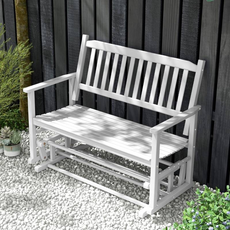 Gartenbank mit Sanfter Gleitbewegung Wetterfeste Schaukelbank bis 225 kg Belastbar von Costway