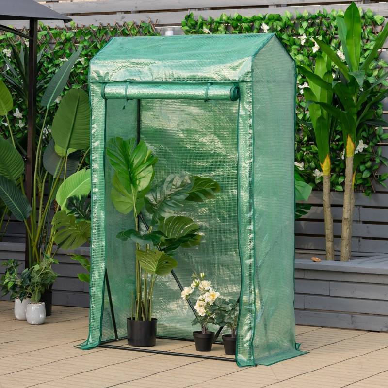 Gartengewächshaus 100 x 50 x 170 cm Begehbares Gartengewächshaus Grün von Costway