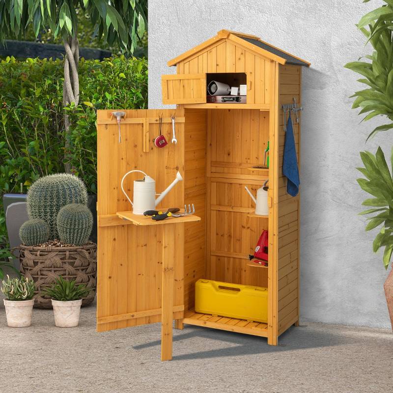 Gartenschuppen Geräteschrank für den Außenbereich 75 x 50 x 180,5 cm Natur von Costway