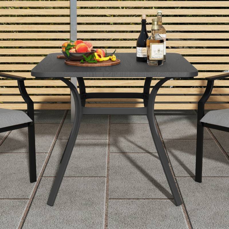 Gartentisch mit Tischplatte in Holzoptik für 4 Personen Terrassentisch Balkontisch 80 x 80 x 73 cm von Costway