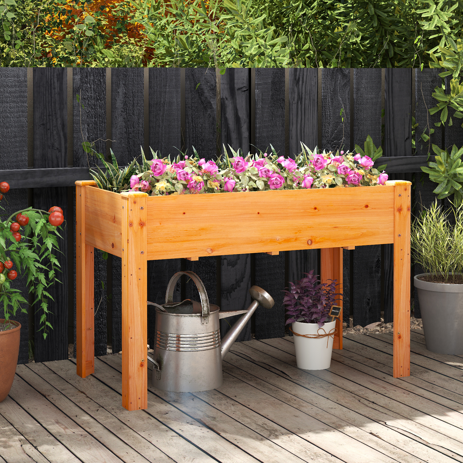 Hochbeet Holz Erhöhtes Gartenbeet Pflanzkasten mit Drainagelöchern Gemüsebeet Pflanzbeet rechteckig 120 x 60 x 82 cm Braun Hochbeet Holz Erhöhtes Gartenbeet Pflanzkasten mit Drainagelöchern Gemüsebeet Pflanzbeet rechteckig 120 x 60 x 82 cm Braun von Costway