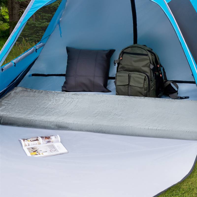Isomatte Camping Campingmatratze aus Memory-Schaum leichte Schlafmatte mit Flanellbezug 183 x 62,5 x 6,5 cm Grau von Costway