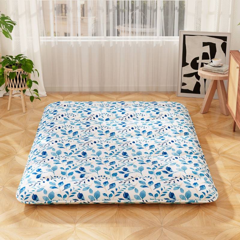 Japanische Futon Matratze mit Waschbarem Bezug & Tragetasche Tatami-Matte Grün 140 x 200 cm von Costway