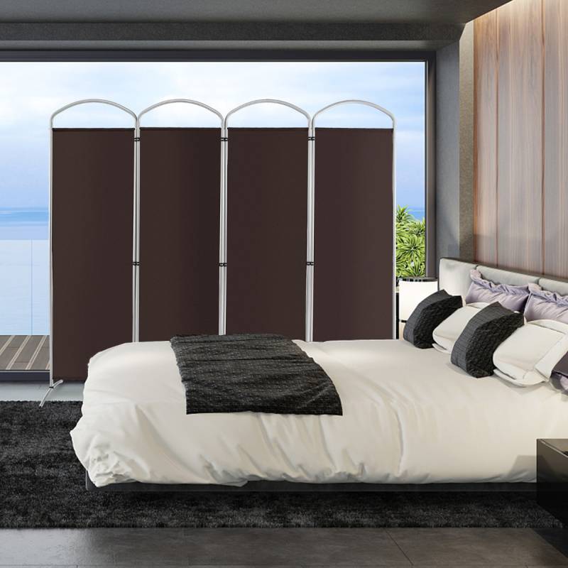 Klappbarer Raumteiler mit 4 Paneelen Trennwand für Zuhause 221 x 51 x 188 cm-Braun von Costway