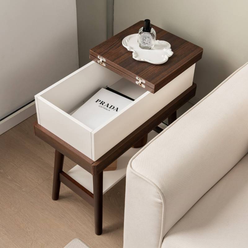 Klapptisch Sofatisch mit um 180° klappbarer Platte 60 x 30 x 60 cm Dunkelbraun von Costway