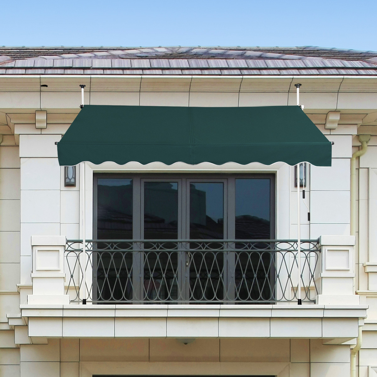 Klemmmarkise 200 cm breit Balkonmarkise ohne Bohren UV-beständig höhenverstellbar Grün Klemmmarkise 200 cm breit Balkonmarkise ohne Bohren UV-beständig höhenverstellbar Grün von Costway